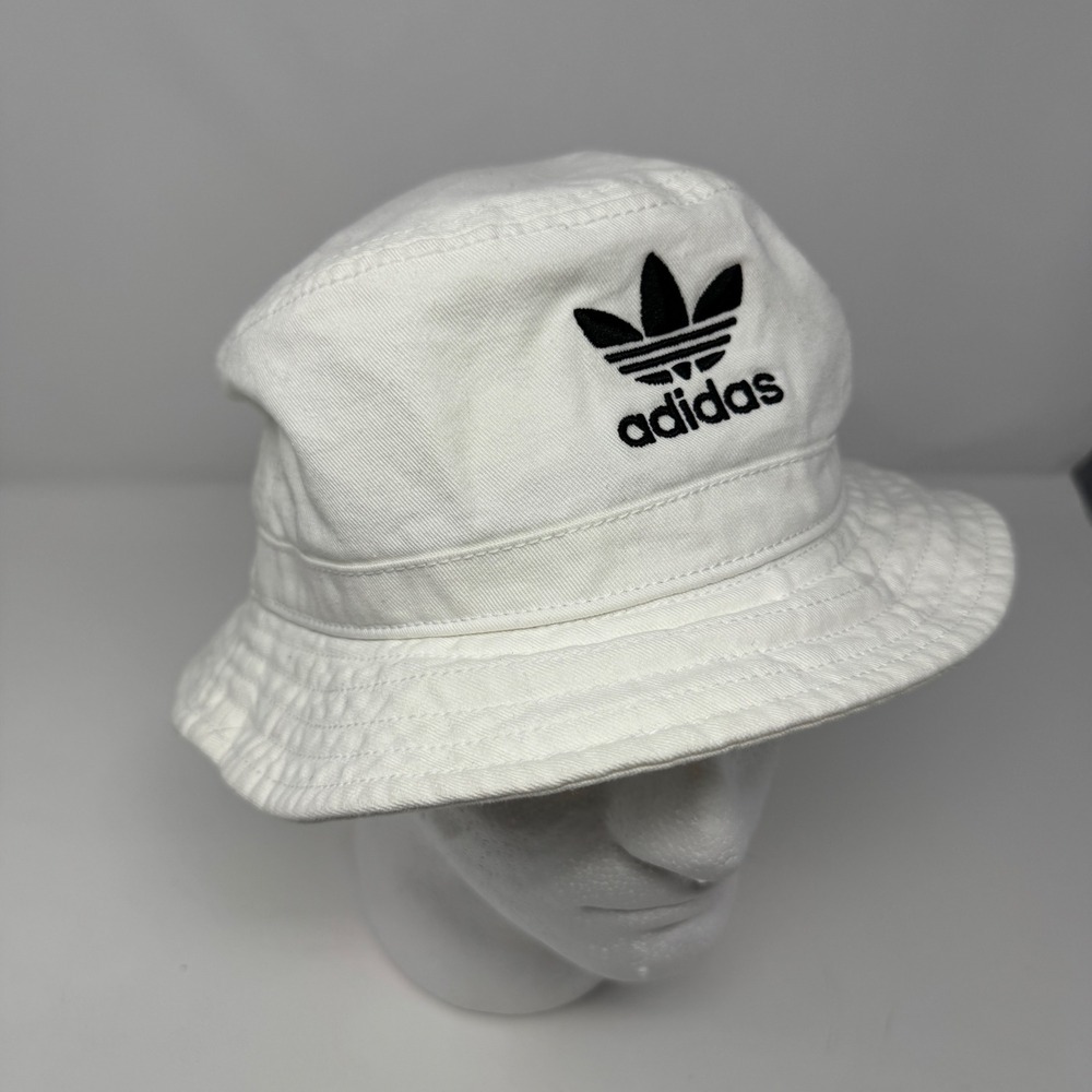 Adidas Originals Trefoil Bucket Hat White Cotton One Size OSFA RN 90288